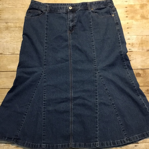 cj banks denim skirts
